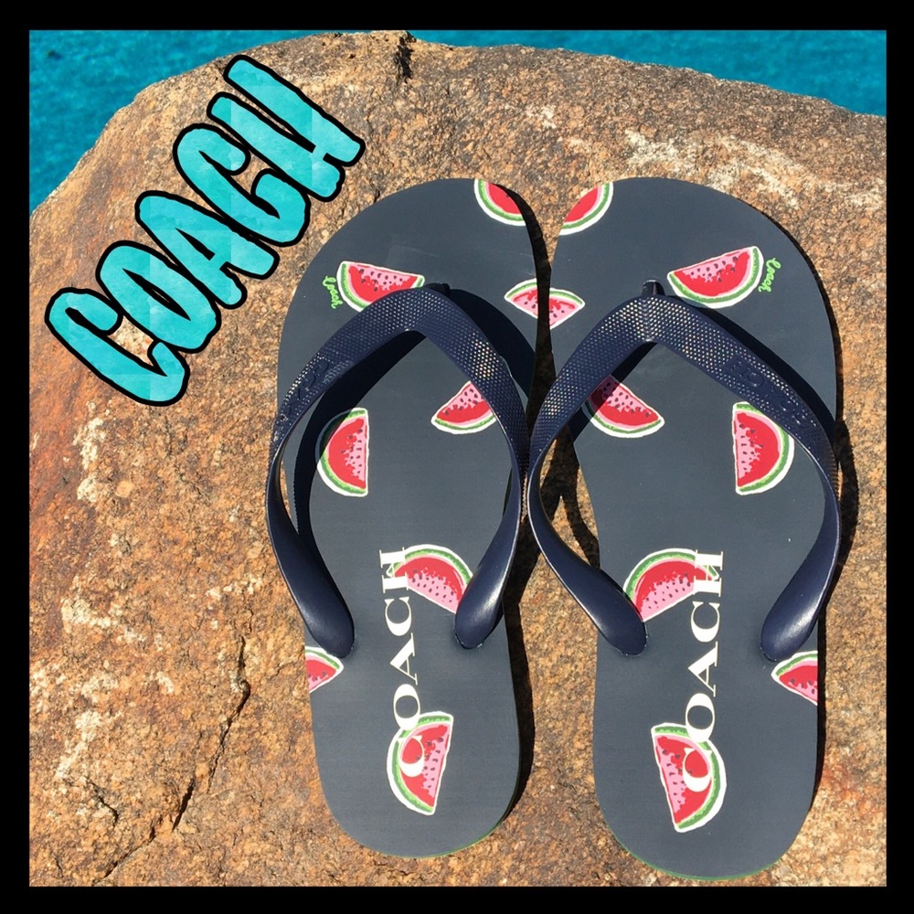 🍉NWT🍉COACH watermelon slices flip flops